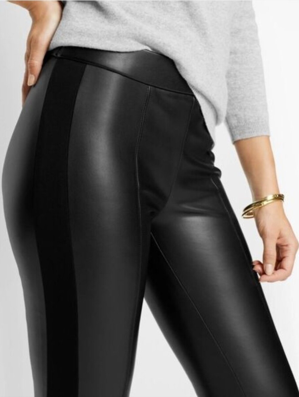 Talbots Portland Black Faux Leather Pants Size 12 NWT